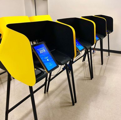 A row of ballot marking devices